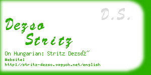 dezso stritz business card